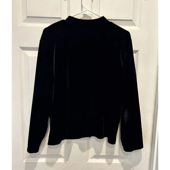 J. Jill Blouse Shirt Jacket Size  XL Black Vintage Made in the USA - Picture 6 of 6